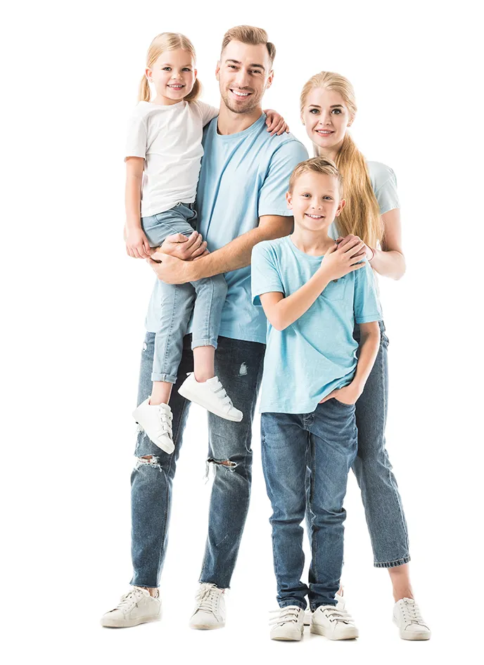 A happy family satisfied with Onyx Dental Clinic’s dental services
